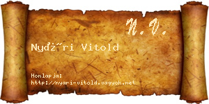 Nyári Vitold névjegykártya